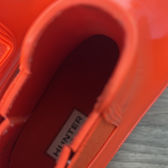 HUNTER CHELSEA PLAY RAIN BOOTS RUBBER IN ORANGE IN SIZE 6 - Picture 6 of 7